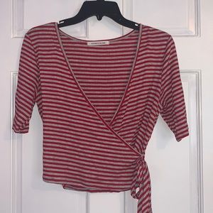 Red and Grey striped shirt